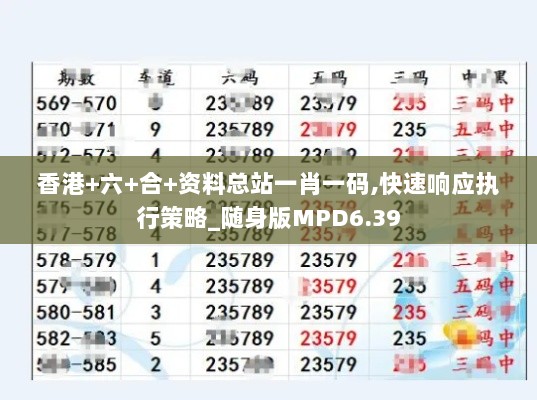 香港+六+合+资料总站一肖一码,快速响应执行策略_随身版MPD6.39