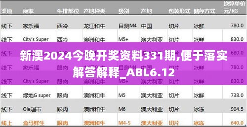 新澳2024今晚开奖资料331期,便于落实解答解释_ABL6.12