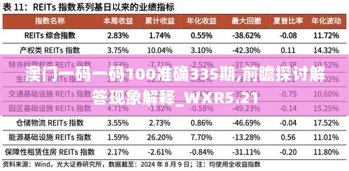 澳门一码一码100准确335期,前瞻探讨解答现象解释_WXR5.21