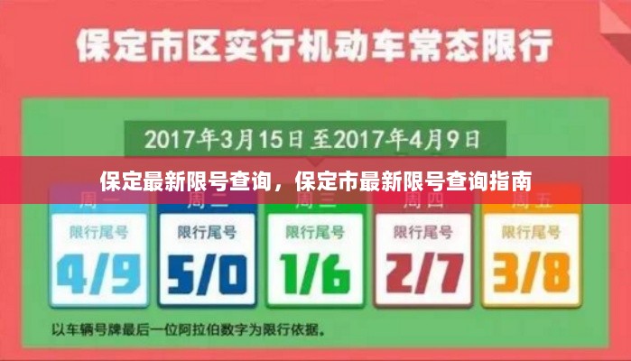 保定市最新限号查询指南