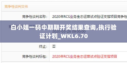 白小姐一码中期期开奖结果查询,执行验证计划_WKL6.70