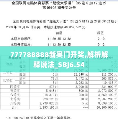 777788888新奥门开奖,解析解释说法_SBJ6.54