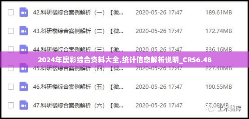 2024年澳彩综合资料大全,统计信息解析说明_CRS6.48