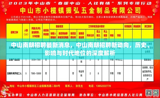 中山南朗招聘新动向，历史、影响与时代地位的深度解析