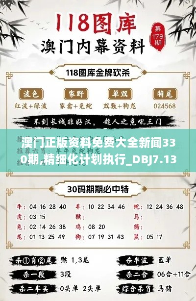 澳门正版资料免费大全新闻330期,精细化计划执行_DBJ7.13