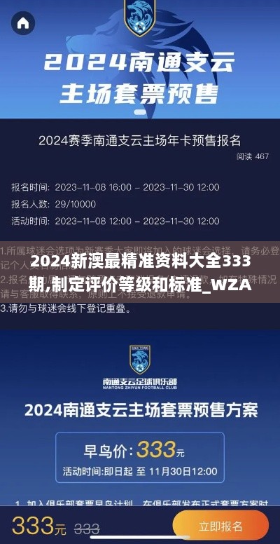 2024新澳最精准资料大全333期,制定评价等级和标准_WZA4.10