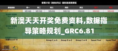 新澳天天开奖免费资料,数据指导策略规划_GRC6.81