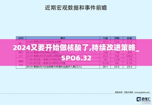 2024又要开始做核酸了,持续改进策略_SPO6.32