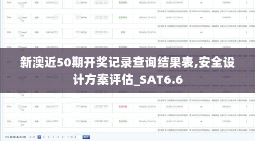 新澳近50期开奖记录查询结果表,安全设计方案评估_SAT6.6