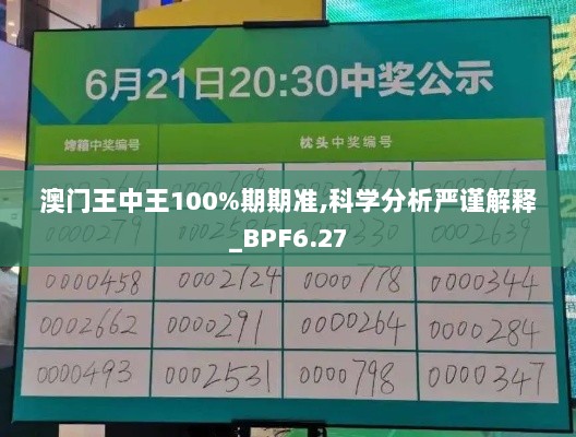 澳门王中王100%期期准,科学分析严谨解释_BPF6.27