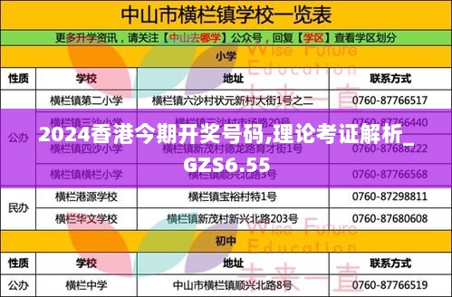 2024香港今期开奖号码,理论考证解析_GZS6.55