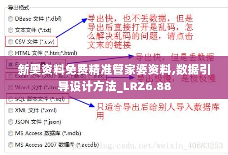 新奥资料免费精准管家婆资料,数据引导设计方法_LRZ6.88