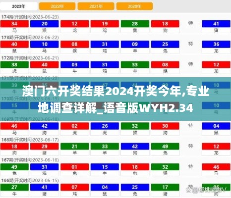 澳门六开奖结果2024开奖今年,专业地调查详解_语音版WYH2.34