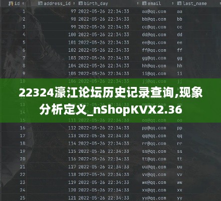 22324濠江论坛历史记录查询,现象分析定义_nShopKVX2.36