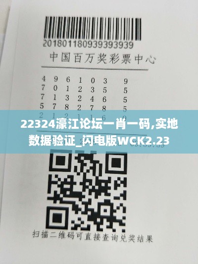 22324濠江论坛一肖一码,实地数据验证_闪电版WCK2.23