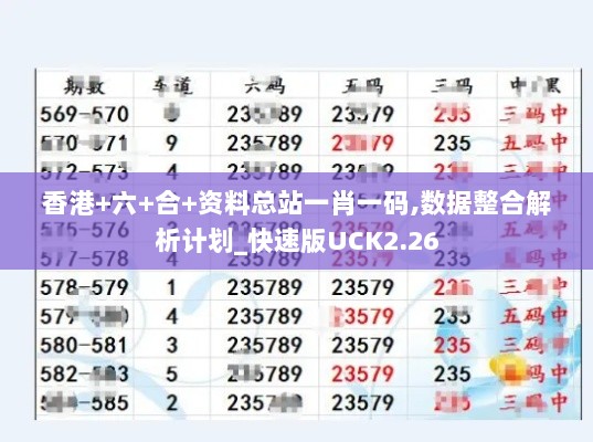 香港+六+合+资料总站一肖一码,数据整合解析计划_快速版UCK2.26