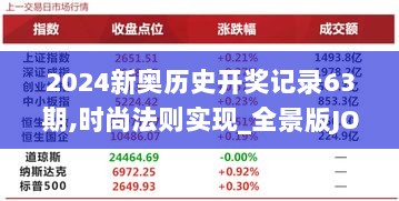 2024新奥历史开奖记录63期,时尚法则实现_全景版JOU2.59