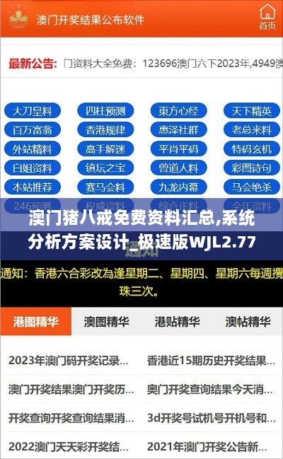 澳门猪八戒免费资料汇总,系统分析方案设计_极速版WJL2.77