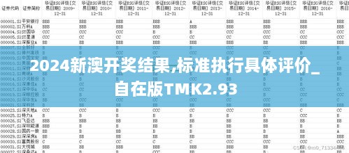 2024新澳开奖结果,标准执行具体评价_自在版TMK2.93