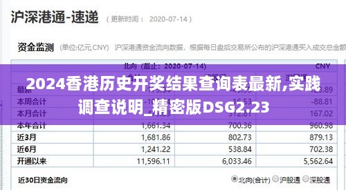 2024香港历史开奖结果查询表最新,实践调查说明_精密版DSG2.23