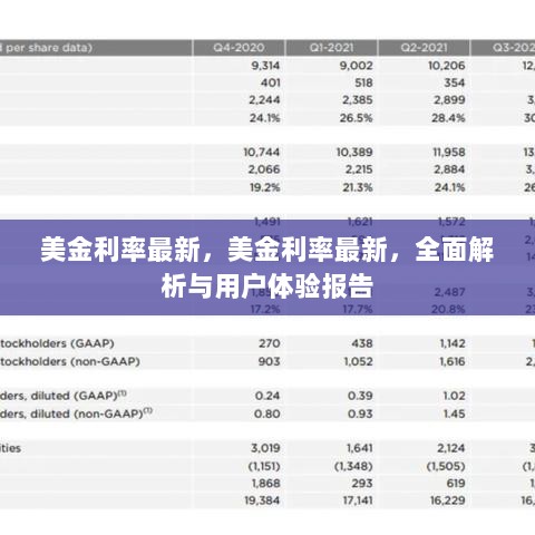 美金利率最新全面解析与用户体验报告