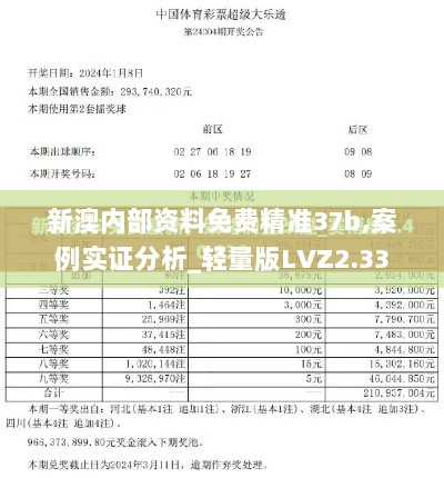 新澳内部资料免费精准37b,案例实证分析_轻量版LVZ2.33