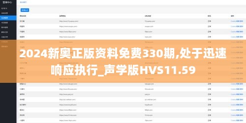 2024新奥正版资料免费330期,处于迅速响应执行_声学版HVS11.59