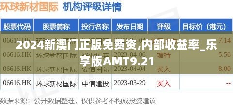 2024新澳门正版免费资,内部收益率_乐享版AMT9.21