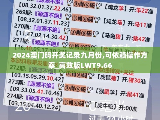 2024澳门码开奖记录九月份,可依赖操作方案_高效版LWT9.66