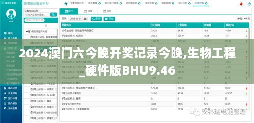 2024澳门六今晚开奖记录今晚,生物工程_硬件版BHU9.46