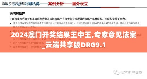 2024澳门开奖结果王中王,专家意见法案_云端共享版DRG9.1