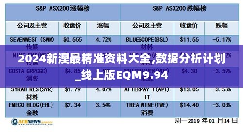 2024新澳最精准资料大全,数据分析计划_线上版EQM9.94