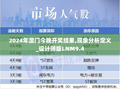 2024年澳门今晚开奖结果,现象分析定义_设计师版LNM9.4