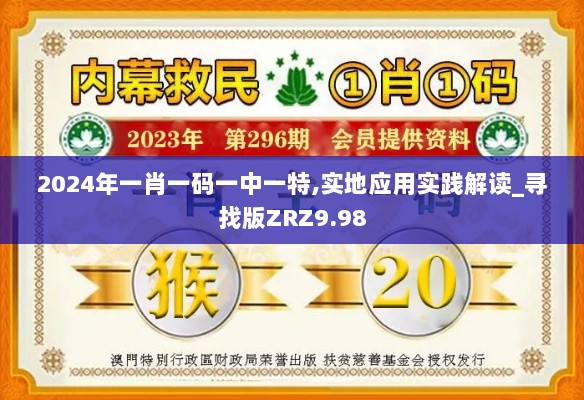 2024年一肖一码一中一特,实地应用实践解读_寻找版ZRZ9.98