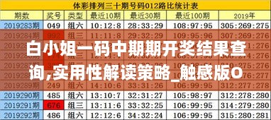 白小姐一码中期期开奖结果查询,实用性解读策略_触感版ODK9.6