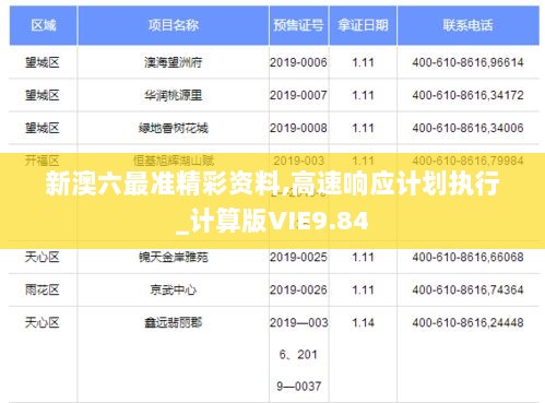 新澳六最准精彩资料,高速响应计划执行_计算版VIE9.84