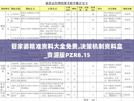 管家婆精准资料大全免费,决策机制资料盒_资源版PZR8.15