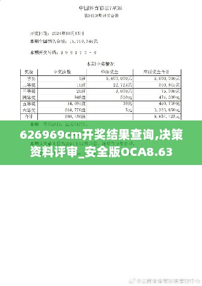 626969cm开奖结果查询,决策资料评审_安全版OCA8.63