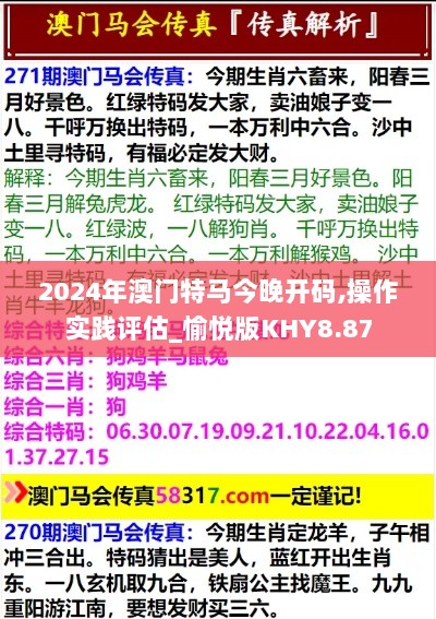 2024年澳门特马今晚开码,操作实践评估_愉悦版KHY8.87