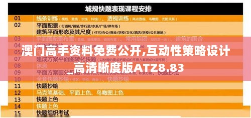 澳门高手资料免费公开,互动性策略设计_高清晰度版ATZ8.83