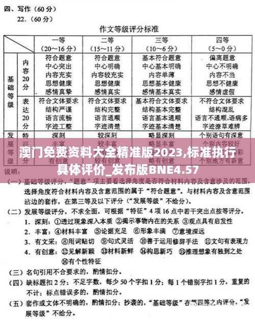 澳门免费资料大全精准版2023,标准执行具体评价_发布版BNE4.57