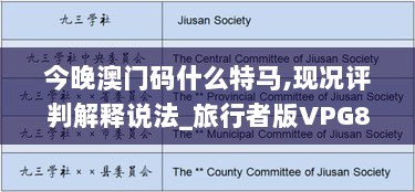 今晚澳门码什么特马,现况评判解释说法_旅行者版VPG8.7