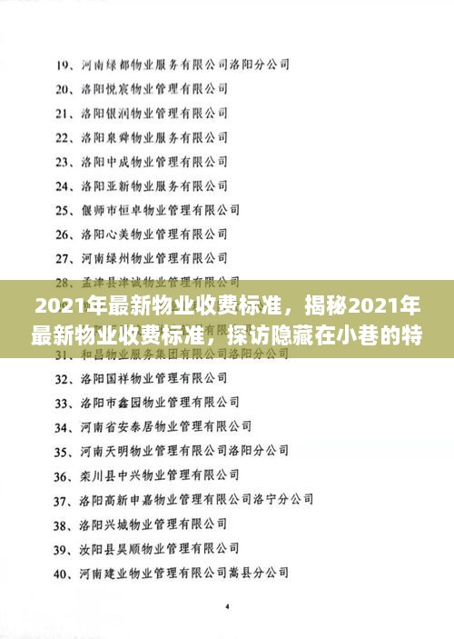 2021年最新物业收费标准揭秘，探访特色小店与物业管理费用之间的关系