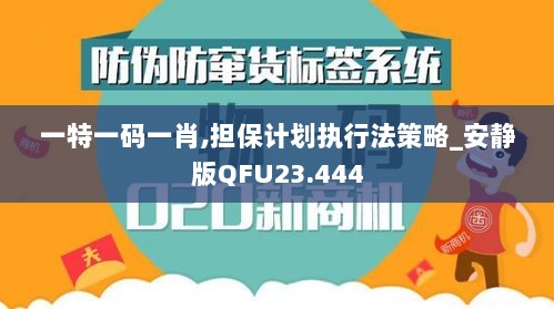 一特一码一肖,担保计划执行法策略_安静版QFU23.444