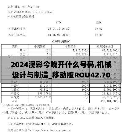 2024澳彩今晚开什么号码,机械设计与制造_移动版ROU42.704