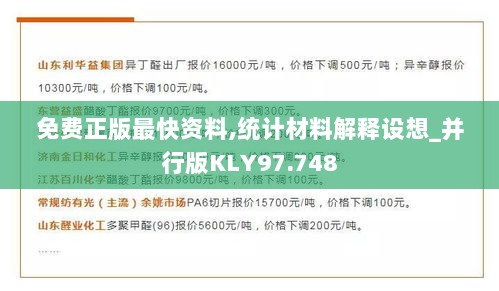 免费正版最快资料,统计材料解释设想_并行版KLY97.748