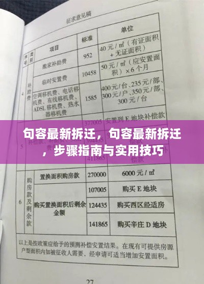 句容最新拆迁，步骤指南与实用技巧