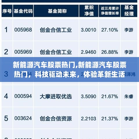 新能源汽车股票热门，科技驱动未来，革新生活体验