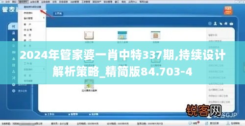 2024年管家婆一肖中特337期,持续设计解析策略_精简版84.703-4