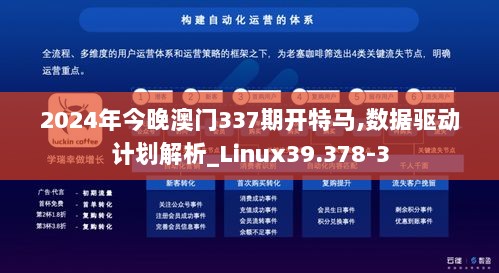 2024年今晚澳门337期开特马,数据驱动计划解析_Linux39.378-3